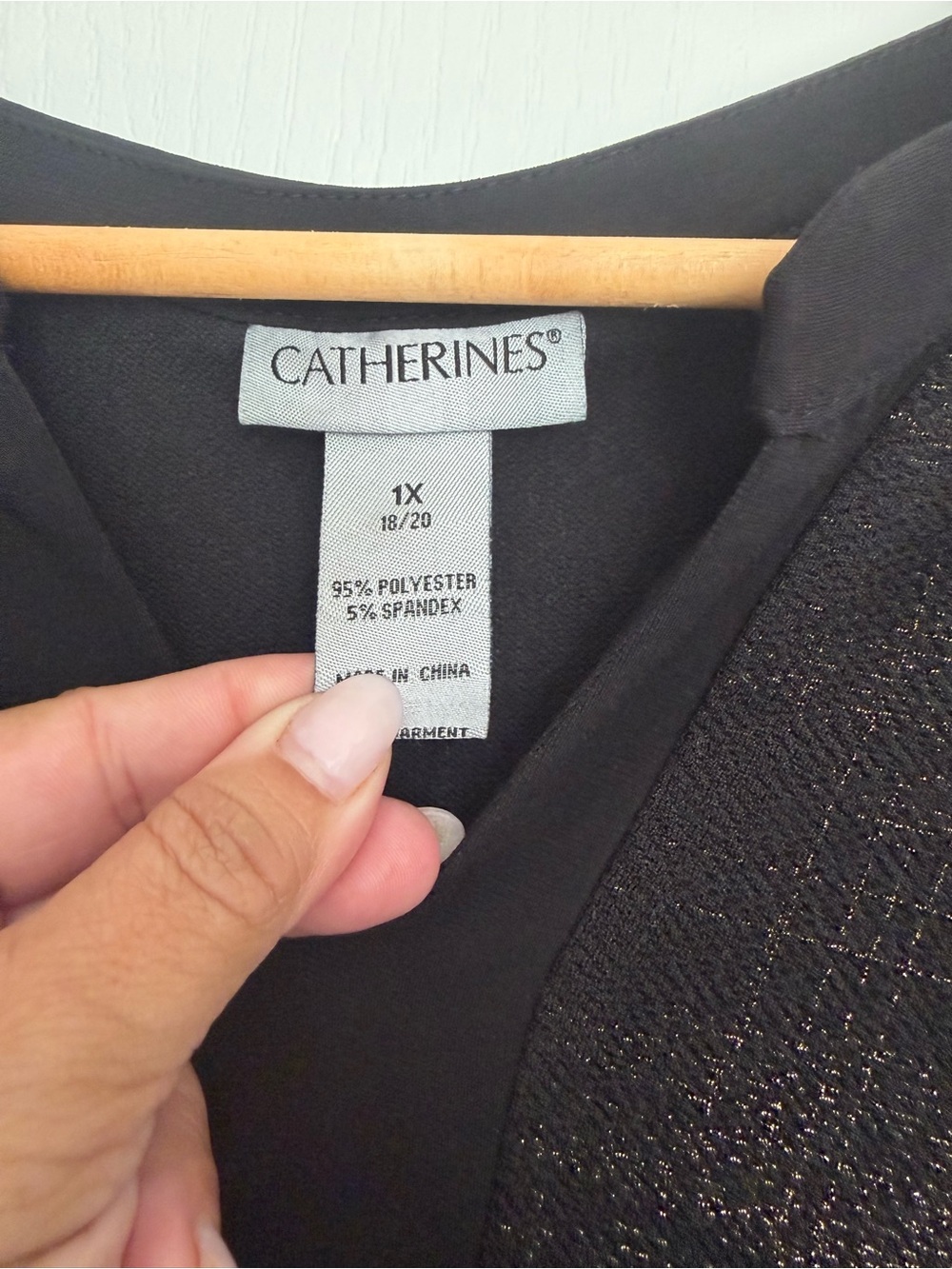 Catherines Black Tunic with Subtle Metallic Sheen - Picture 4 of 4